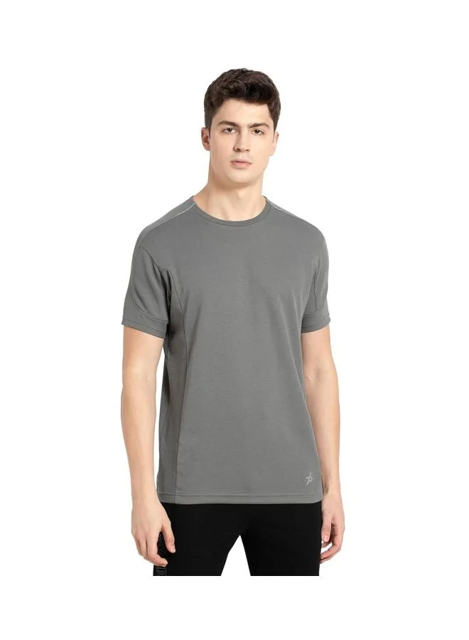JOCKEY MV01 Men Super Combed Cotton Blend Solid Round Neck Half Sleeve T Shirt with Stay Fresh Treatment